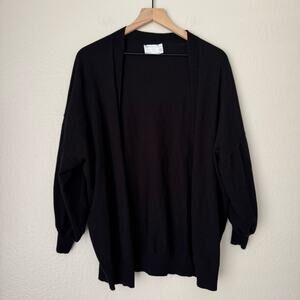 ASOS Women's Black Cardigan Sweater Balloon Puff Sleeve Soft Stretch Size 6P Top